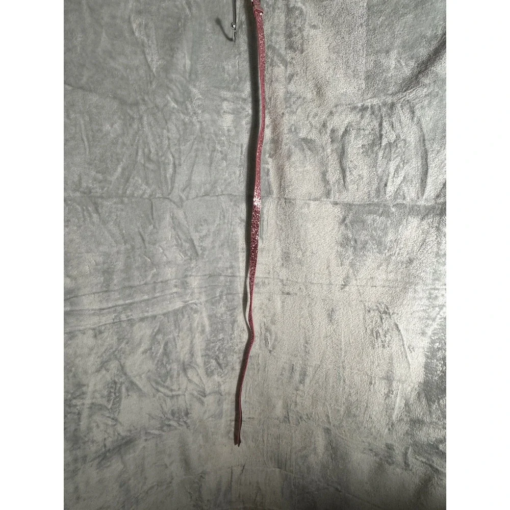 Gap Pink Glitter Skinny Belt Silver Buckle Leather Lined XL Womens Accessory